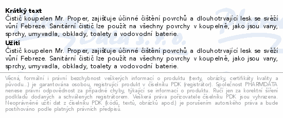 Mr.Proper Bathroom sprej 800ml