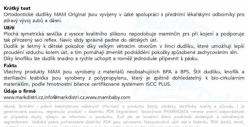 MAM Dudlík Original box 6+m tyrkysový/tm.modrý 2ks