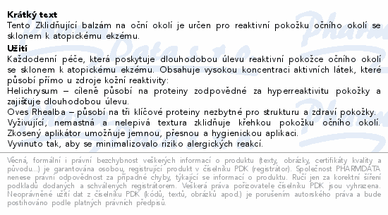 A-DERMA Exomega zklid.balzám na oční okolí 15ml