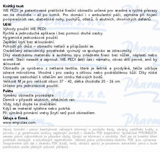 WE PEDI fixační obinadlo na chodidlo M 10ks