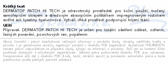 DERMATOP patch hi tech 10x10cm 4ks