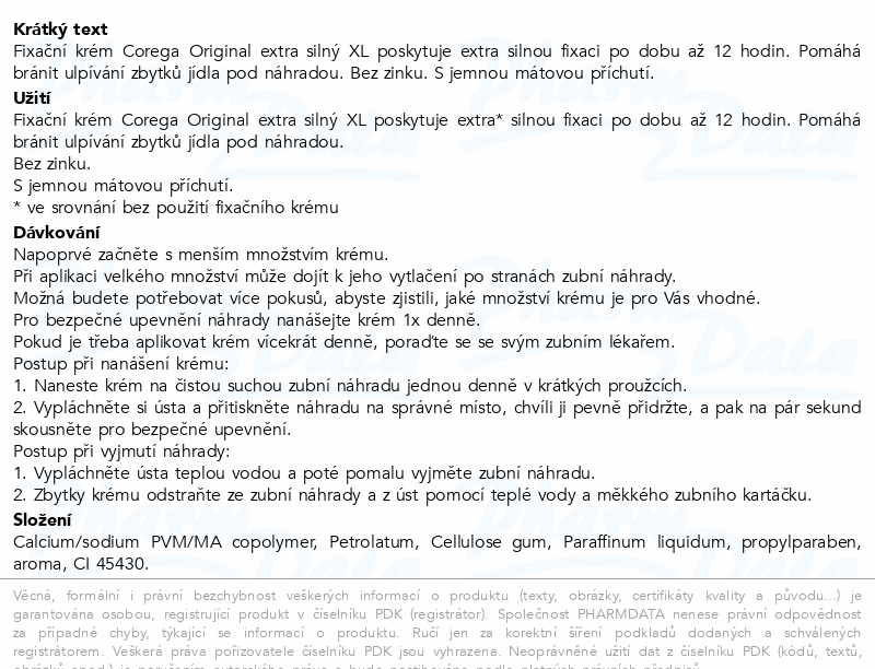 Corega Original Extra silný fixační krém XL 2x70g