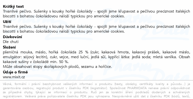 Mixit Italian Bakery Biscotin al Cioccolato 170g