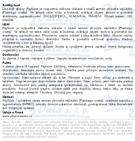 Psyllium 650mg tob.120