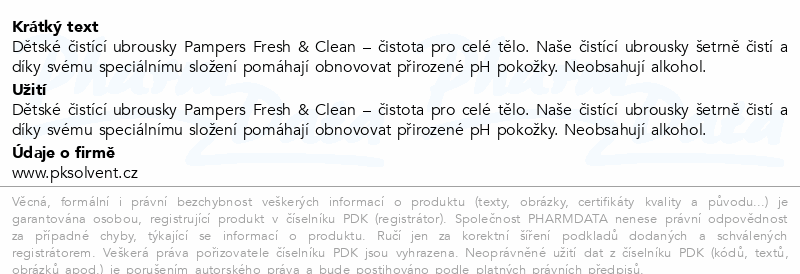 Pampers Fresh&Clean čistící ubrousky 9x80ks