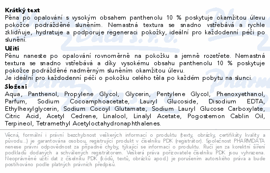 Dermacol Regen.a zklidňuj.pěna Panthenol 10% 150ml
