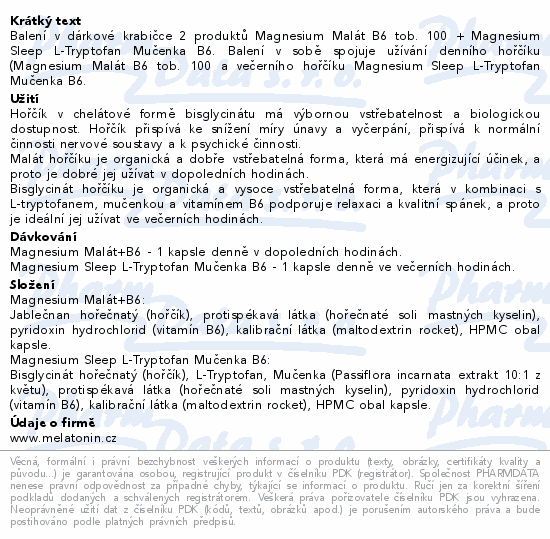 Magnesium Malát tob.100 + Magnesium Sleep tob.100
