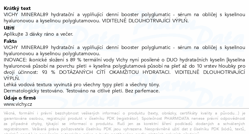 VICHY MINERAL89 daily booster náplň 50ml