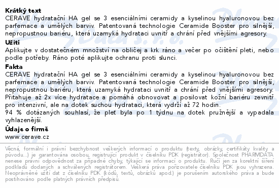 CeraVe Hydratační HA gel 48g