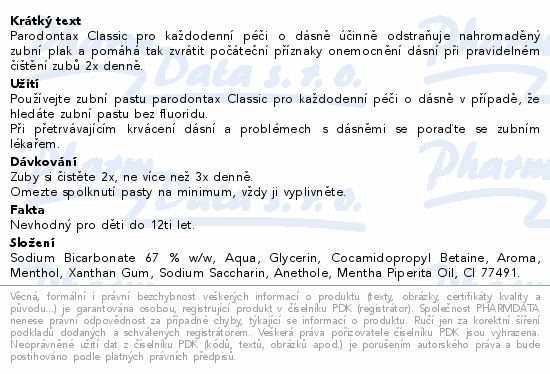Parodontax Classic zubní pasta 75ml