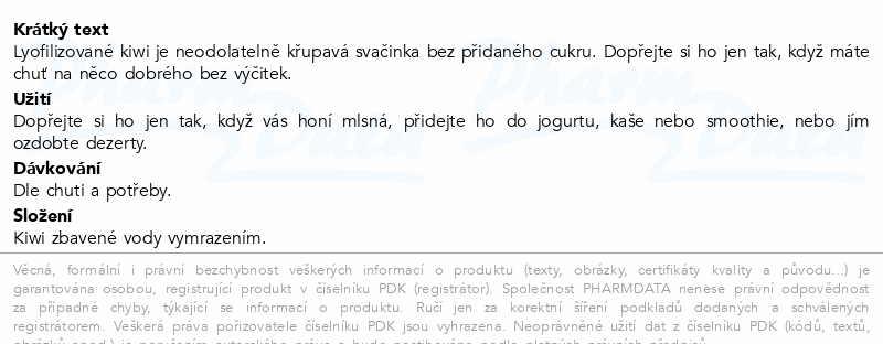 Organis Kiwi sušené mrazem 30g