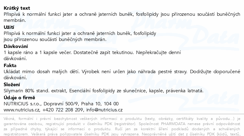Esenciální Fosfolipidy + Silymarin cps.100