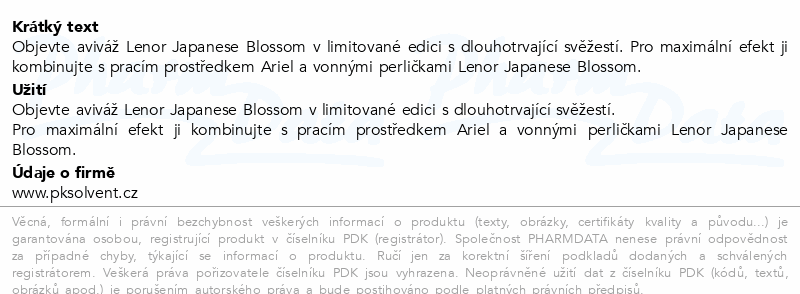 Lenor Japanese Blossom aviváž 1239ml