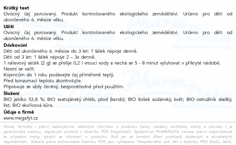 Megafyt Dětský čaj Jablko BIO 20x2g