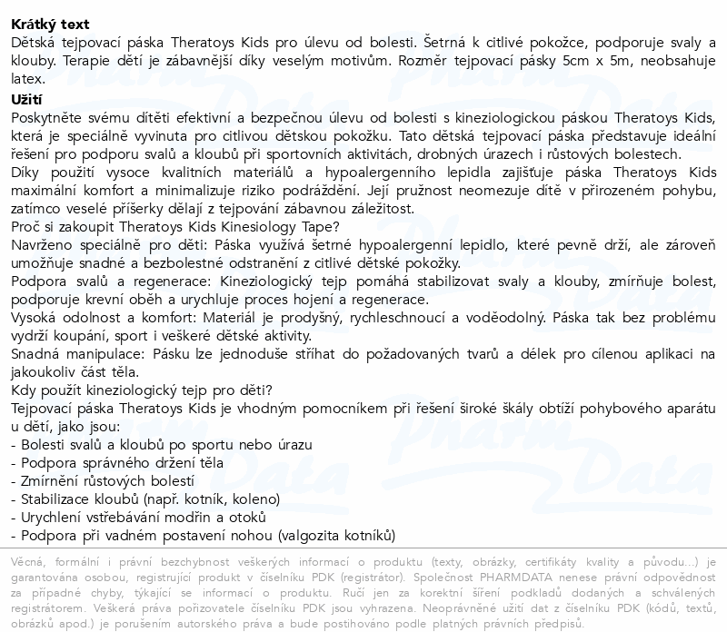 Theratoys Kineziologický tejp pro děti žlutý5cmx5m