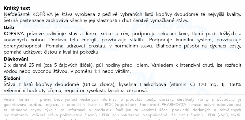 NefdeSanté Kopřiva 500ml