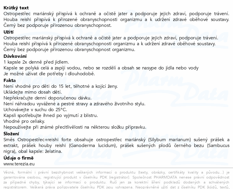 TEREZIA Ostropestřec+Reishi Forte cps.120+40