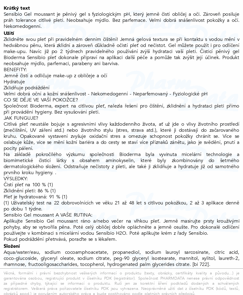 BIODERMA Sensibio gel moussant 200ml