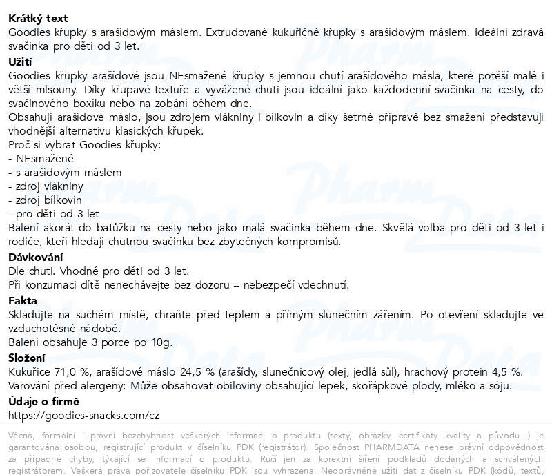 Goodies křupky s arašídovým máslem 30g