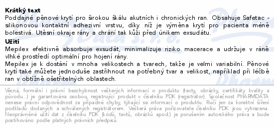 Mepilex absorp.pěn.silikon.krytí ster.15x15cm 5ks