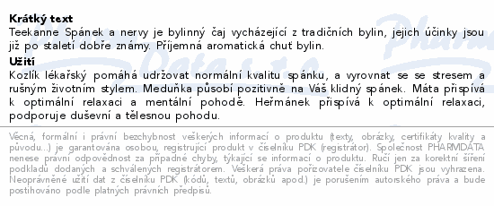 TEEKANNE Spánek+nervy bylinný čaj 10x2g