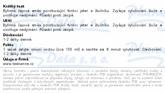 TEEKANNE Játra a žlučník 10x2g