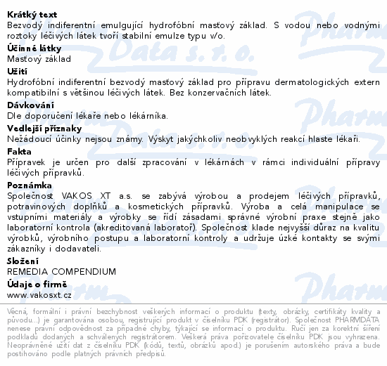 Masťový základ S 1000g CSC