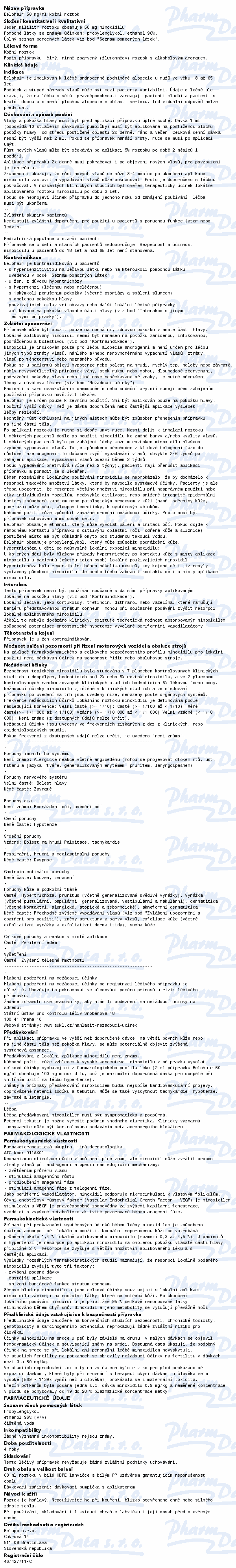 Belohair 50mg/ml drm.sol.1x60ml