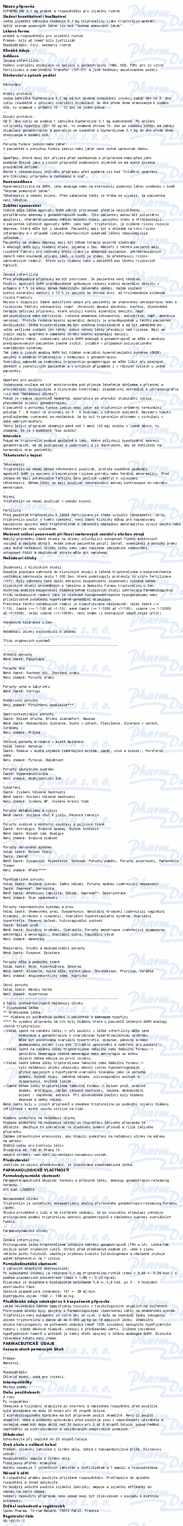 Diphereline 0.1mg inj.pso.lqf.7+7x1ml