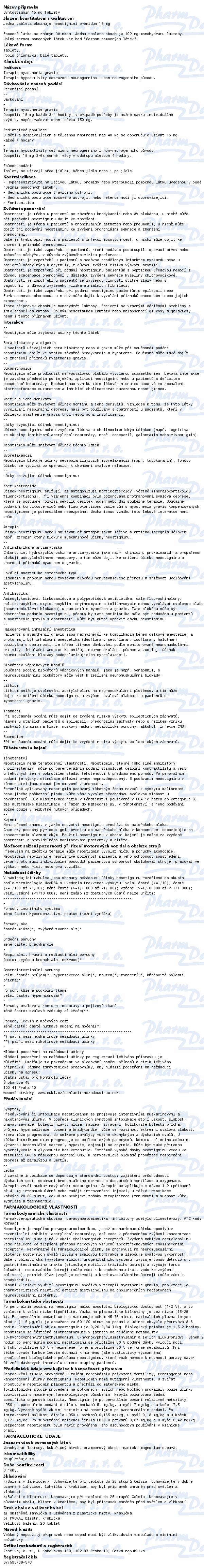 Syntostigmin 15mg tbl.nob.20x15mg blistr