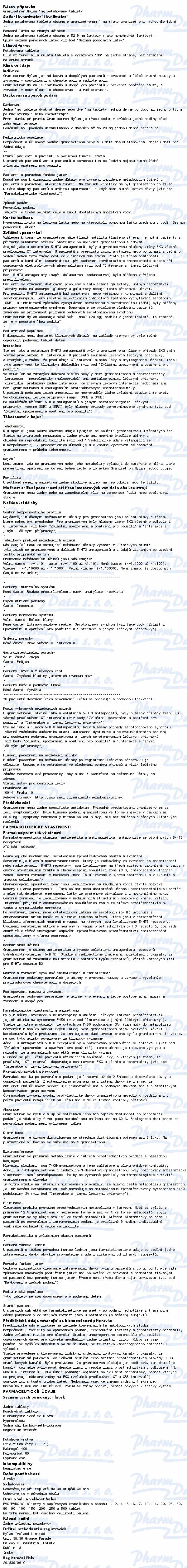 Granisetron Mylan 1mg tbl.flm.10