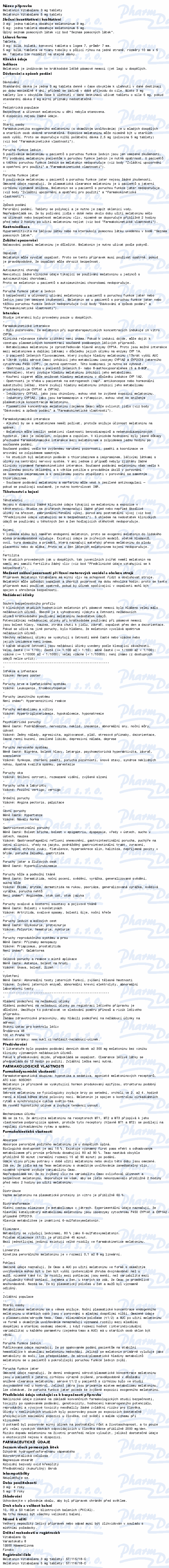 Melatonin Vitabalans 5mg tbl.nob.50