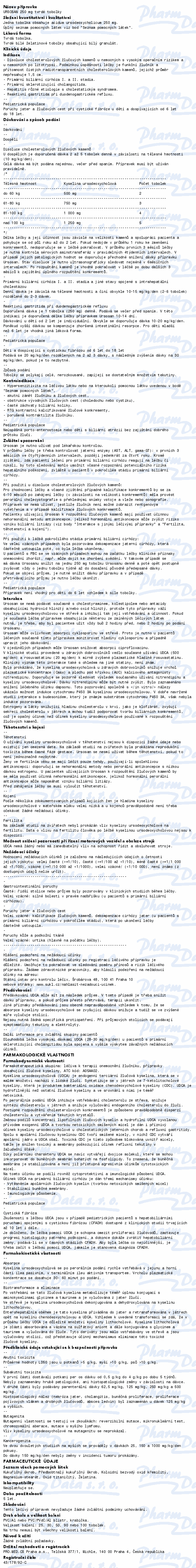Ursosan 250mg cps.dur.50 I